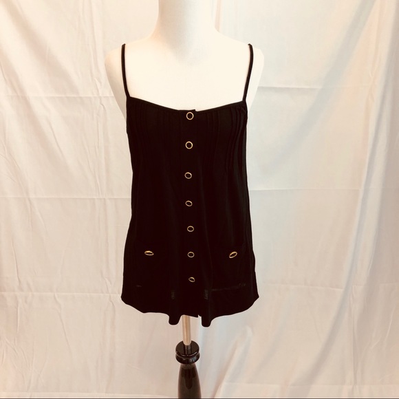 Juicy Couture Tops - Juicy Couture black tank with gold buttons NWT